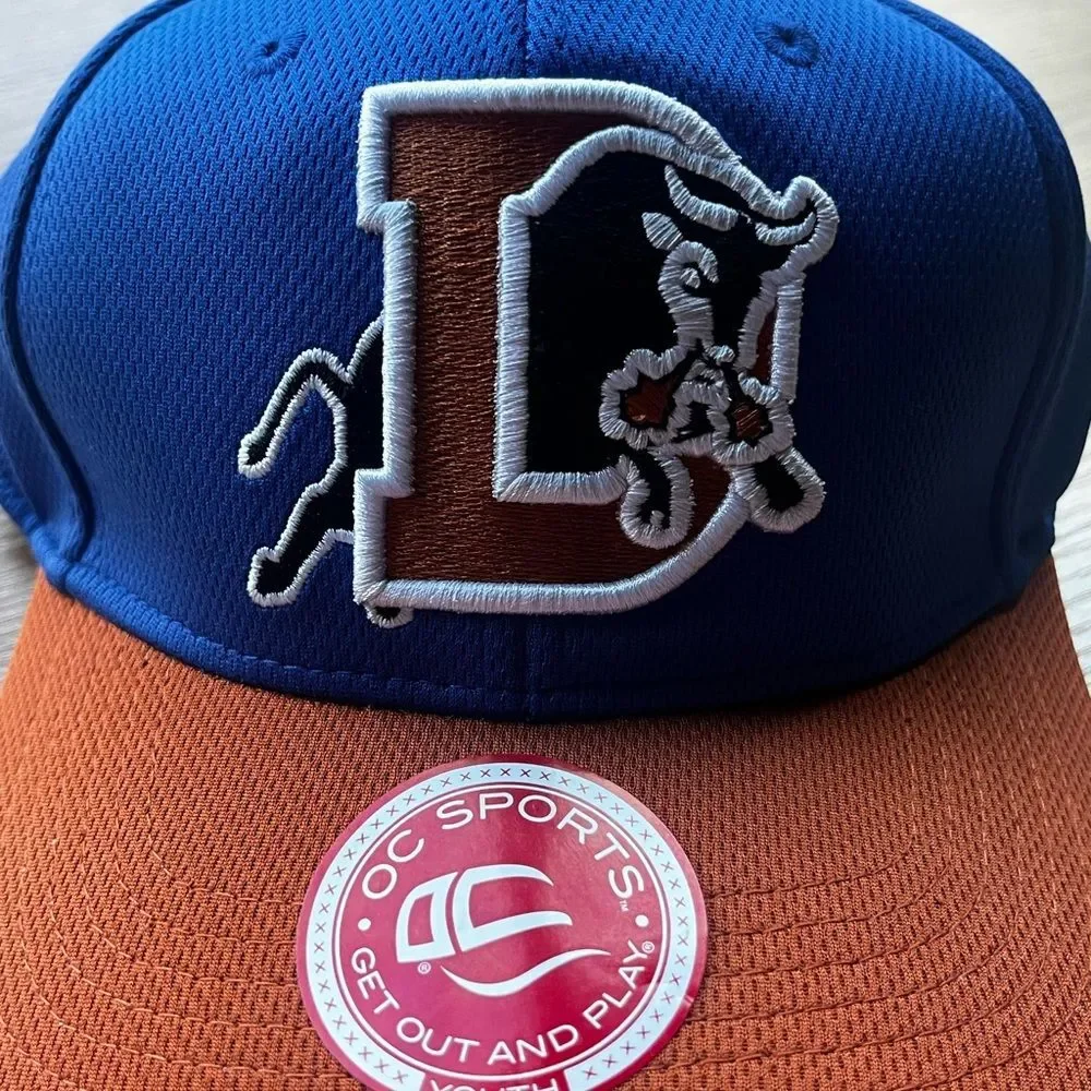 Durham Bulls Youth Baseball Hat Cap Snapback OC Sports Blue Brown Embroidered‎